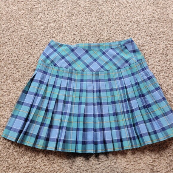Lilly Pulitzer Skirt Womens 4 Tartan Blue Pleated Mini Preppy Academia Mark* - Picture 5 of 7